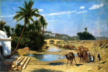  Gerome Painting - An Arab Caravan Arab Jean Leon Gerome